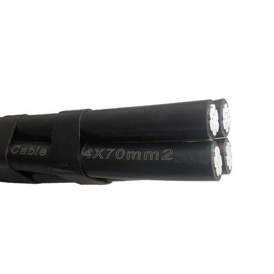 Cable à conducteur en aluminium LV Abc XLPE PE LDPE PVC isolé à haute tension Duplex Triplex Quadruplex Service Drop Cable 4x70mm2 50mm2