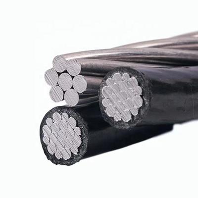 Câble ABC conducteur en aluminium XLPE PE LDPE PVC isolé aérien Duplex Triplex Quadruplex pour branchement 4x70mm2 50mm2