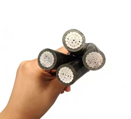JKLYJ-1KV 4 cœurs câble isolant aérien fourre-tout 4*10/16/25 mm2 cœur en aluminium pour la distribution électrique extérieure basse tension