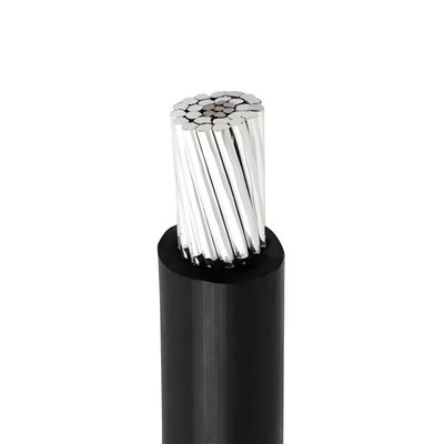 Cable aérien à conducteur en aluminium à un noyau de tension moyenne (MV) XLPE/PVC/PE Isolation 10 KV