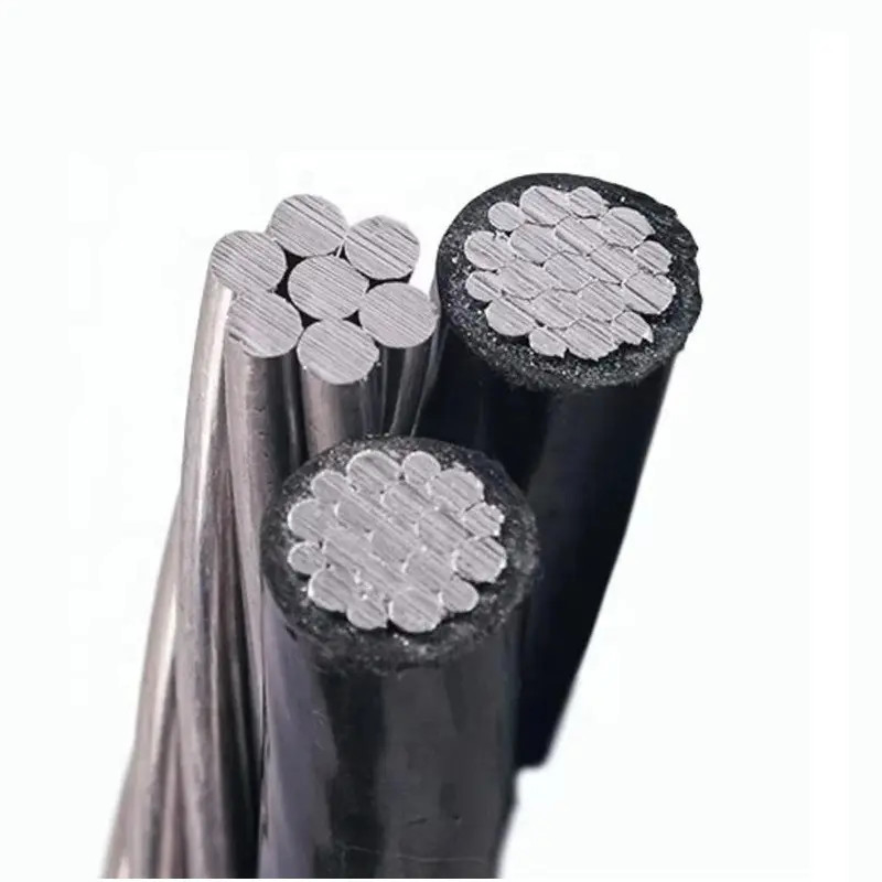 Cable à conducteur en aluminium LV ABC XLPE PE LDPE PVC isolé à l'air libre Duplex Triplex Quadruplex Service Drop Cable