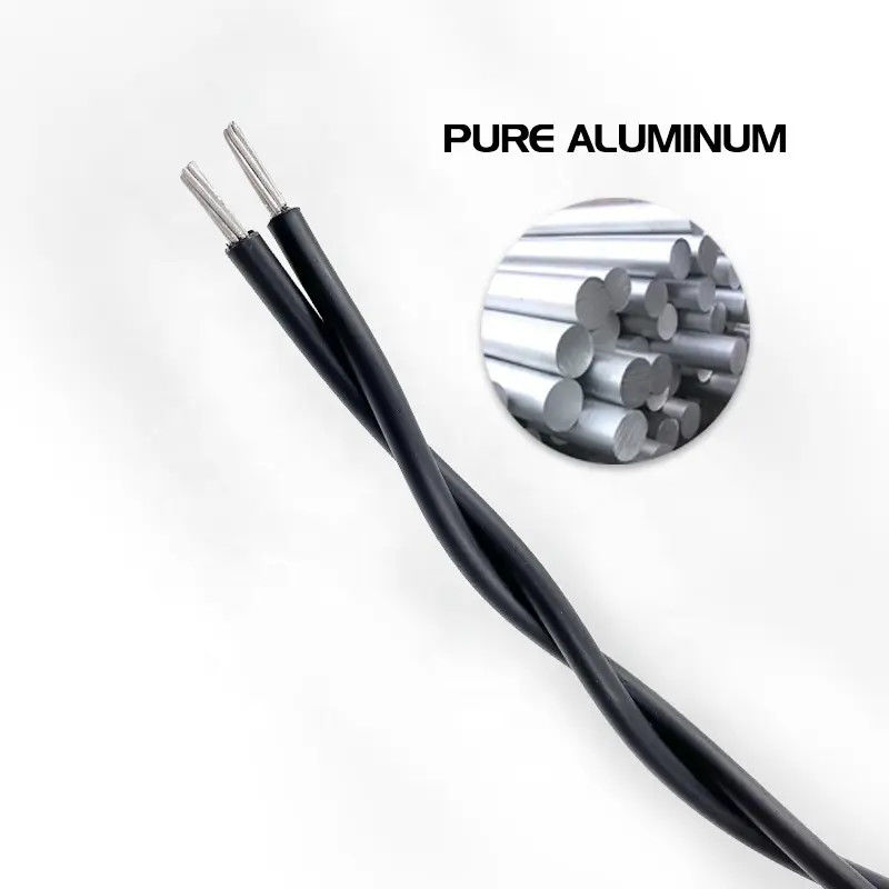 Tissus flexible 2*16 4*25mm2 câble aérien tordu ABC câble rond en aluminium en PVC XLPE câble isolé